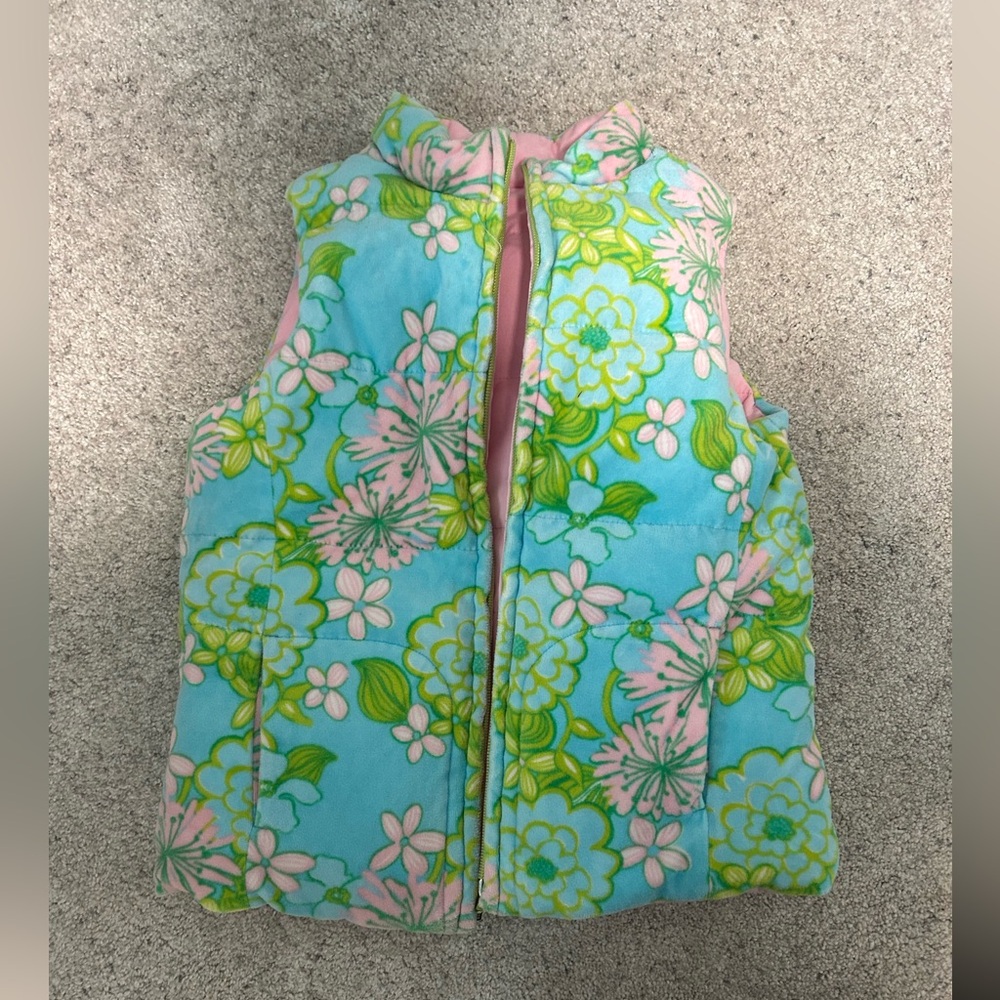 Floral Blue and Green Vest reversible - Lilly Pulitzer